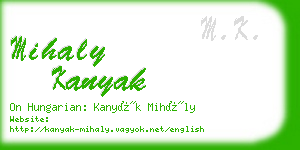 mihaly kanyak business card